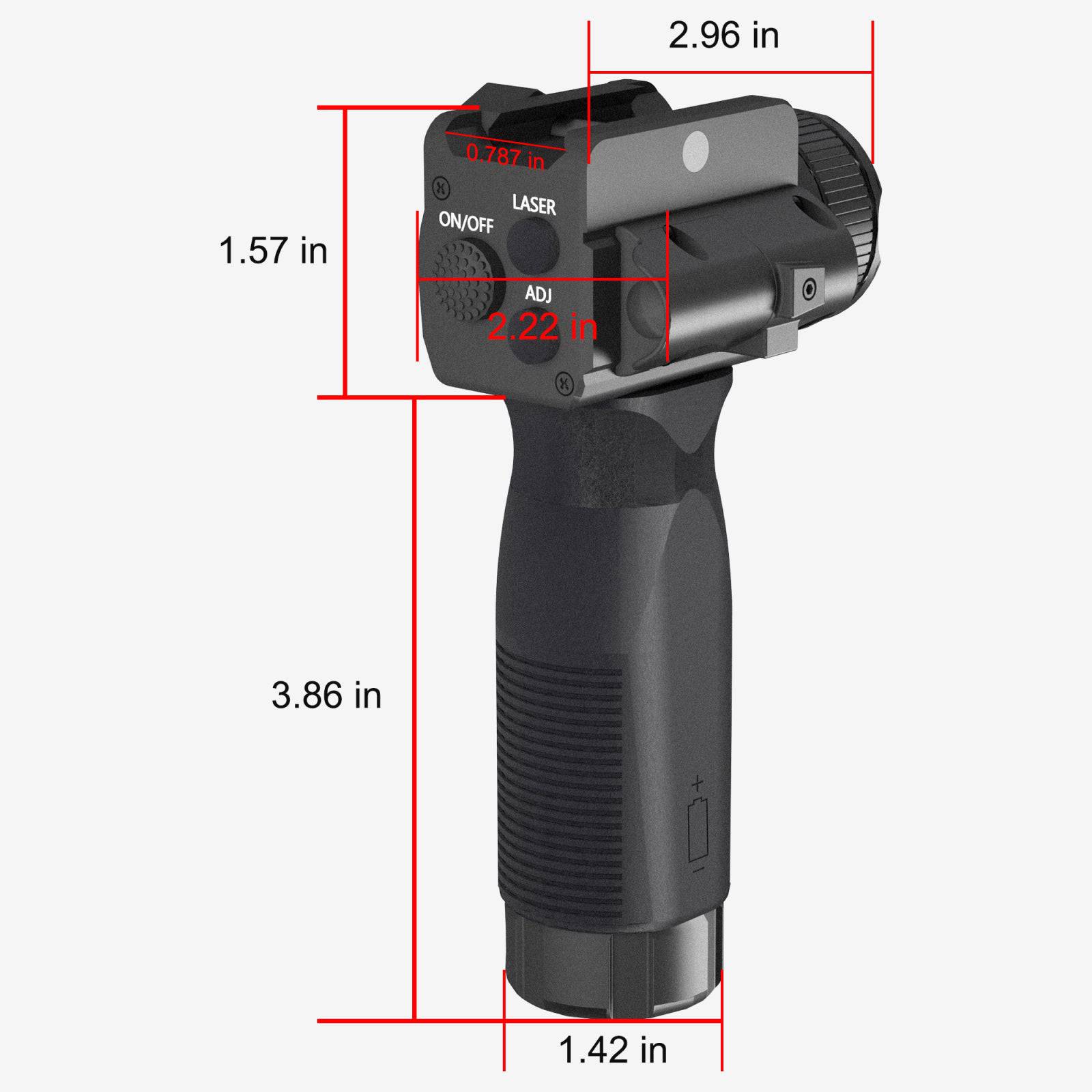 2000 Lumens Rechargeable Foregrip Tactical Flashlight with Green Laser Beam and White LED Combo For Byrna Mission 4 & TCR - NAKESTORES