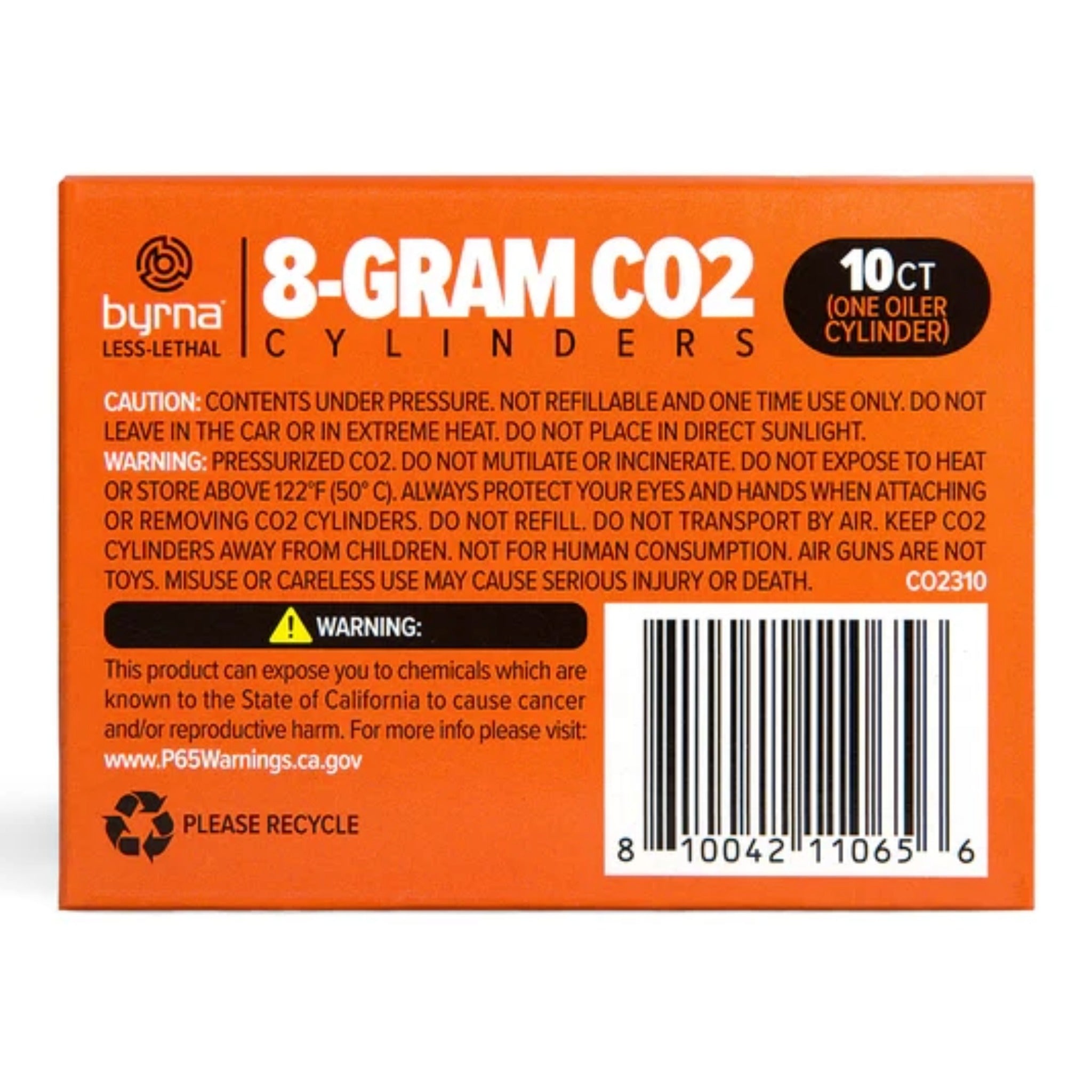 Byrna 8g CO2 Cartridges - 10 Pack with Oiler (SD, CL, EP, HD) - Ungunn