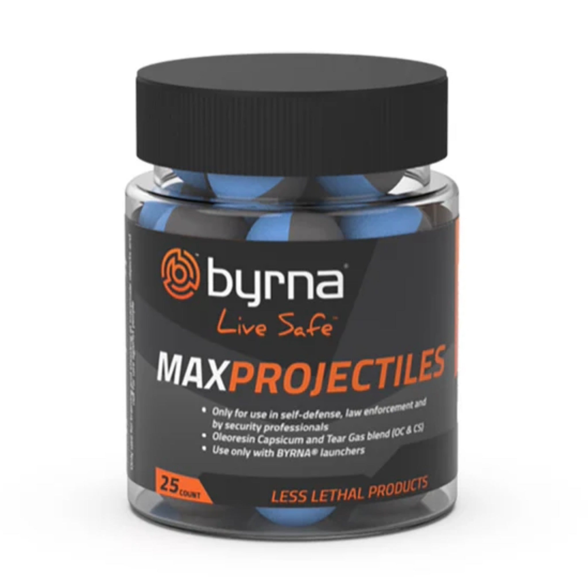 Byrna Max Projectiles .68 Caliber - OC Pepper + CS Tear Gas - Ungunn