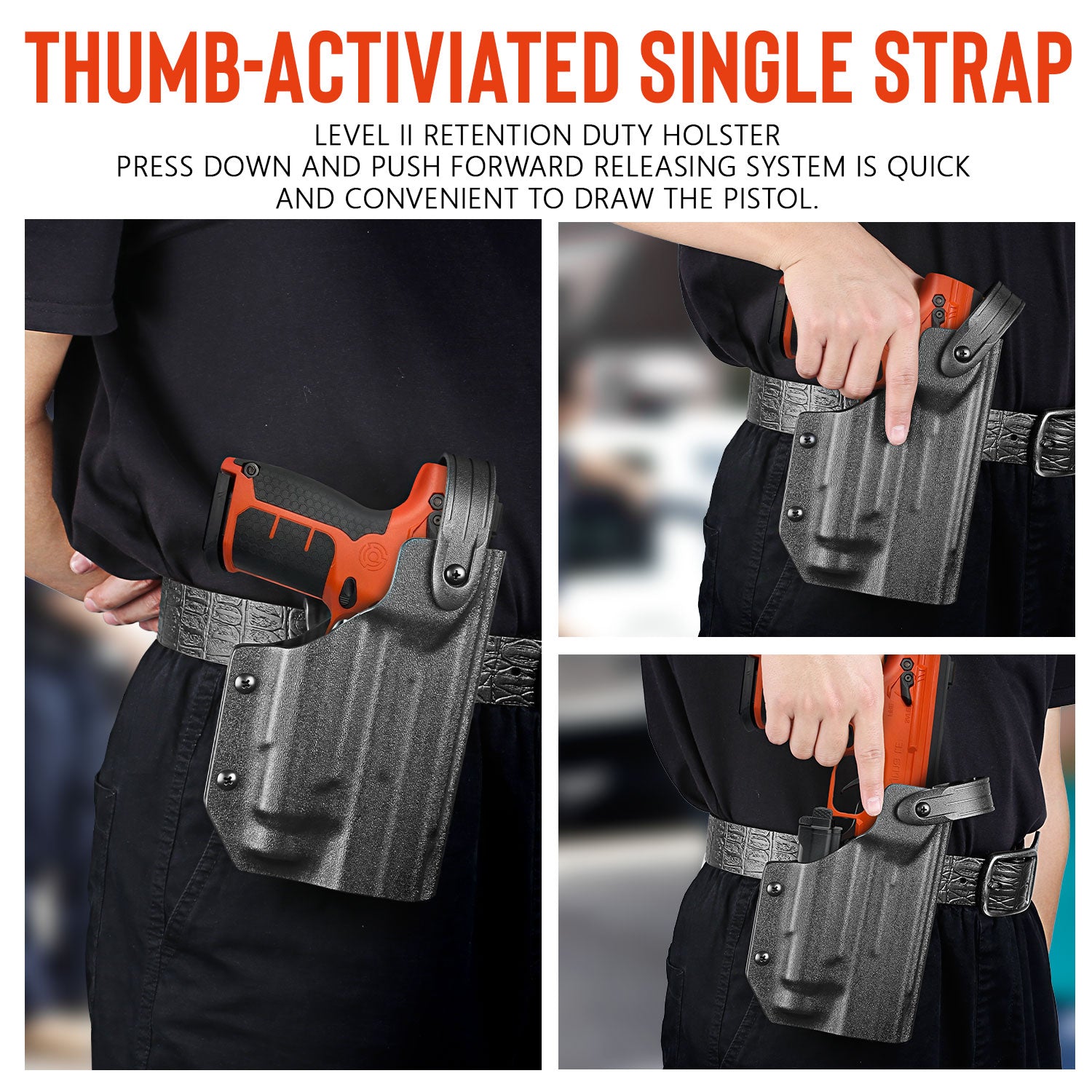 Level 3 RH Custom Holster For Byrna LE or SDXL Launcher compatible with Divalite laser light combo - NAKESTORES