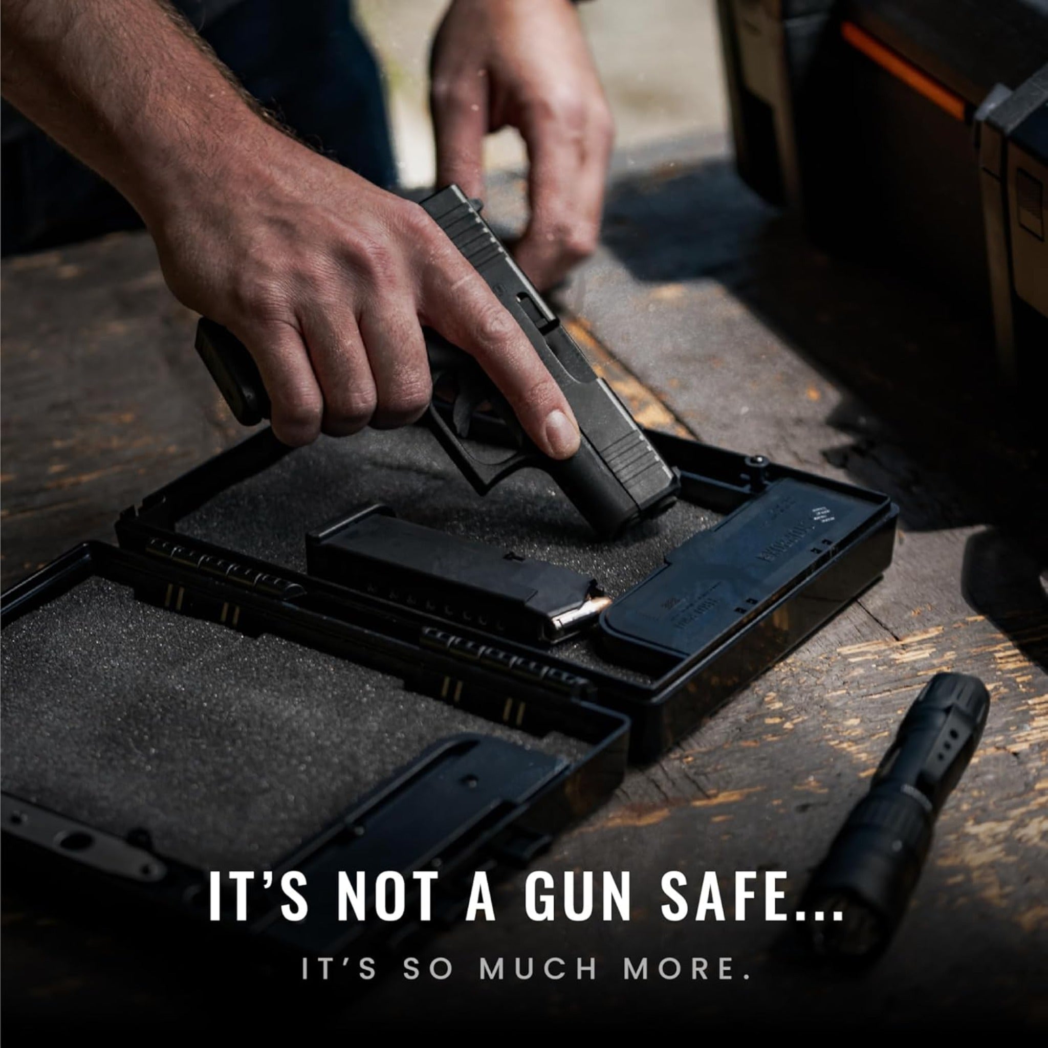 StopBox Compact Mechanical Gun Safe - Portable Travel | No Batteries - Ungunn