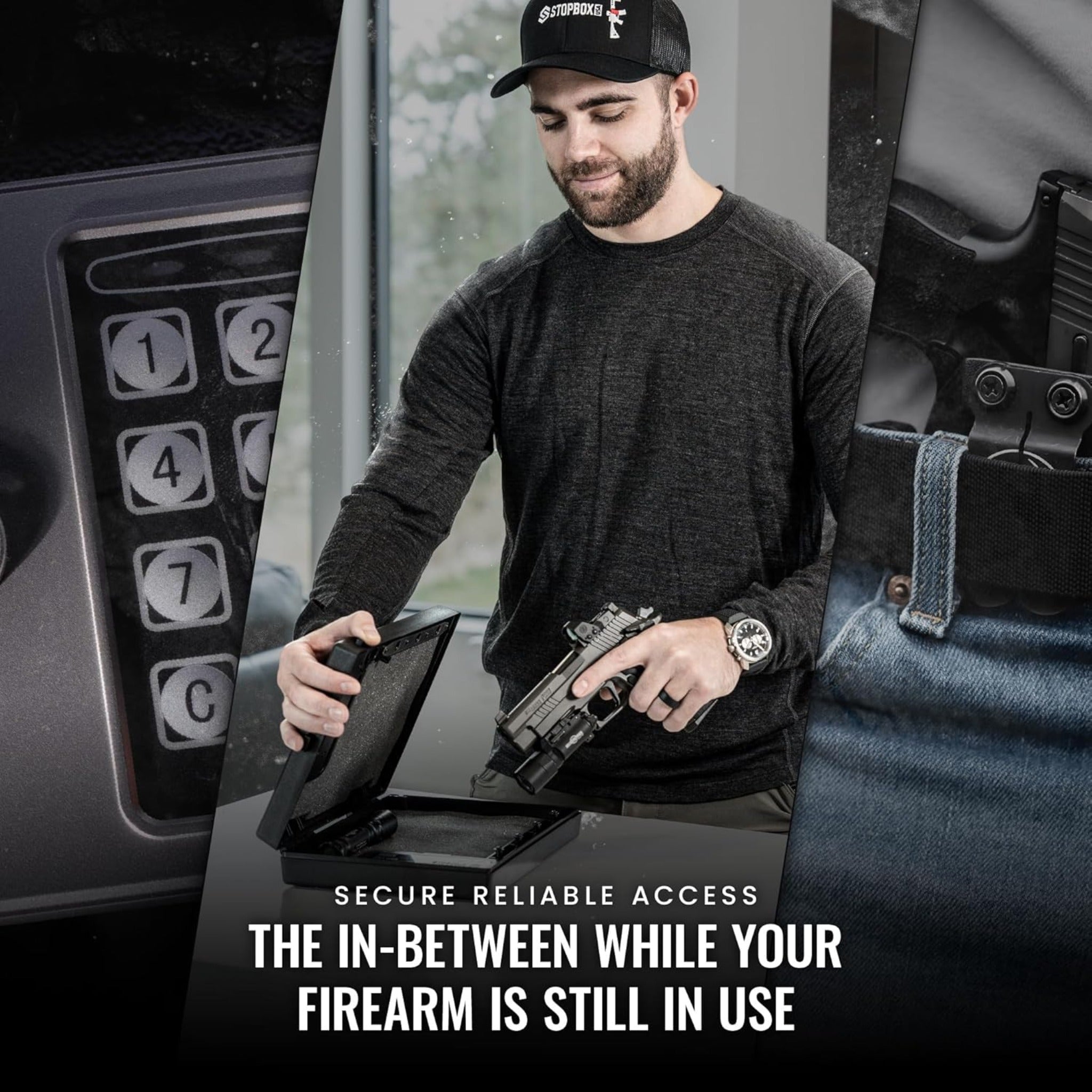 StopBox Pro Mechanical Gun Safe - Quick Access | No Batteries | Made in USA - Ungunn