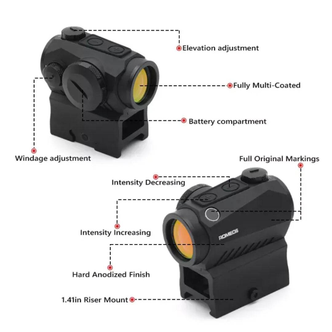 ROMEO5 1X20mm Tactical Shooting Durable Waterproof Fogproof Illuminated 2 MOA Red Dot Reticle Launcher Sight | Picatinny Mount Included - NAKESTORES