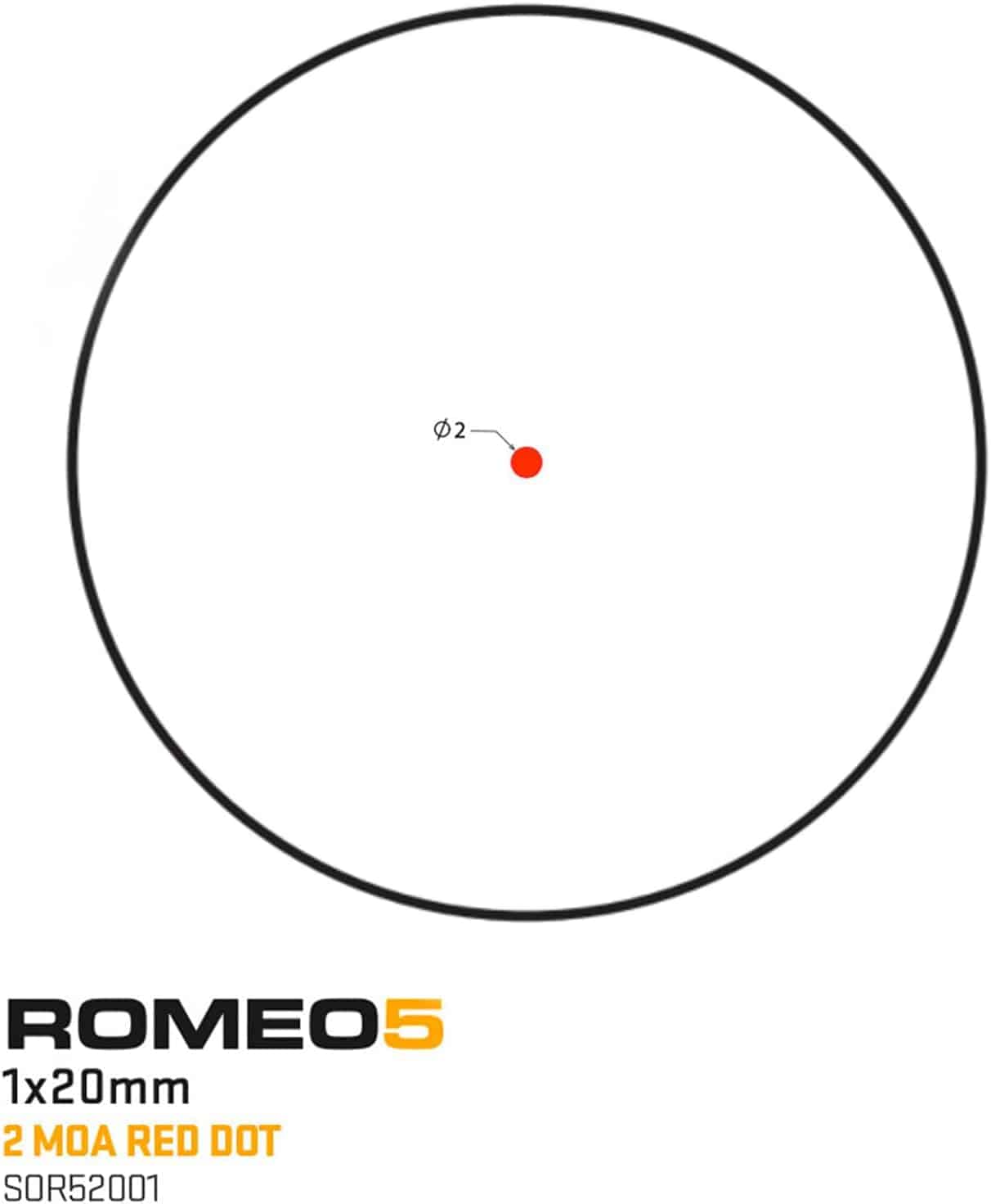 ROMEO5 1X20mm Tactical Shooting Durable Waterproof Fogproof Illuminated 2 MOA Red Dot Reticle Launcher Sight | Picatinny Mount Included - NAKESTORES